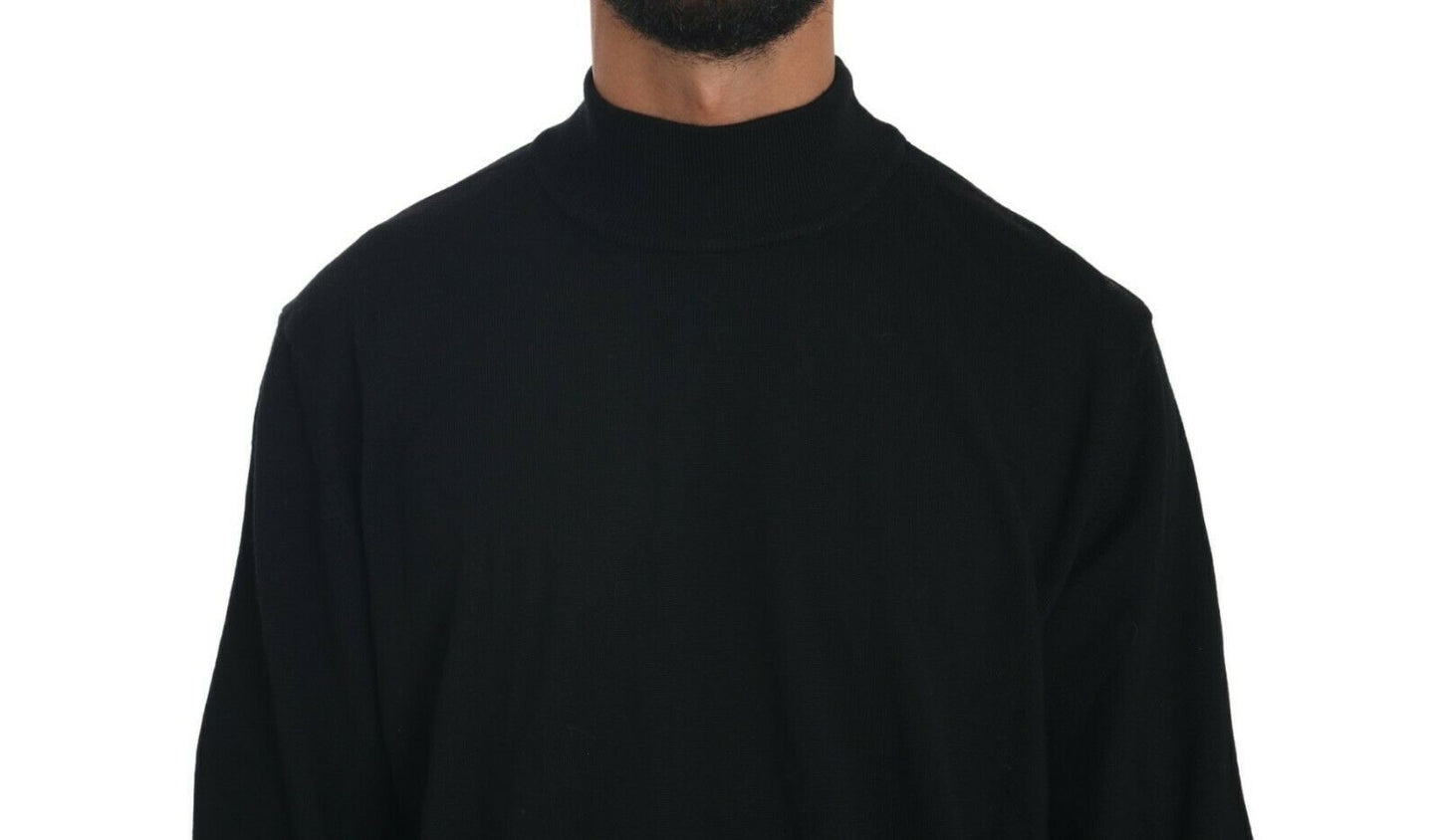 MILA SCHÖN Black Turtle Neck Pullover Top Virgin Wool Sweater by MILA SCHÖN