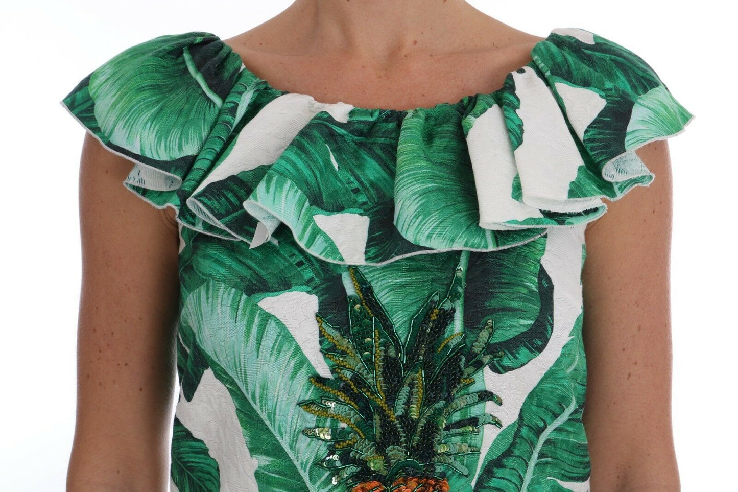 Dolce &amp; Gabbana Pineapple Banana Sequins Blouse T-shirt