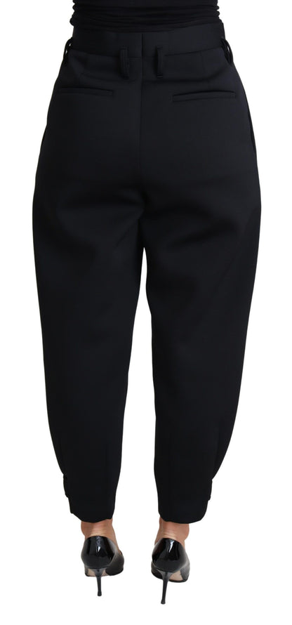 Dolce & Gabbana Black Cropped Dress High Waist Polyester Pants by Dolce & Gabbana