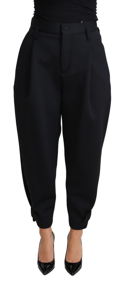 Dolce & Gabbana Black Cropped Dress High Waist Polyester Pants by Dolce & Gabbana