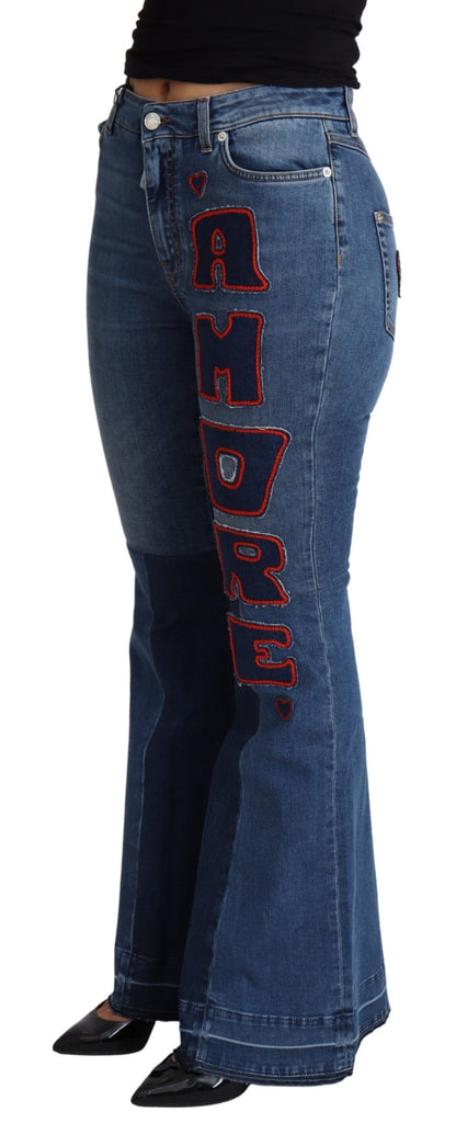 Jean bootcut élégant Dolce &amp; Gabbana avec patch Amore