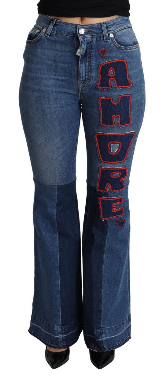 Jean bootcut élégant Dolce &amp; Gabbana avec patch Amore