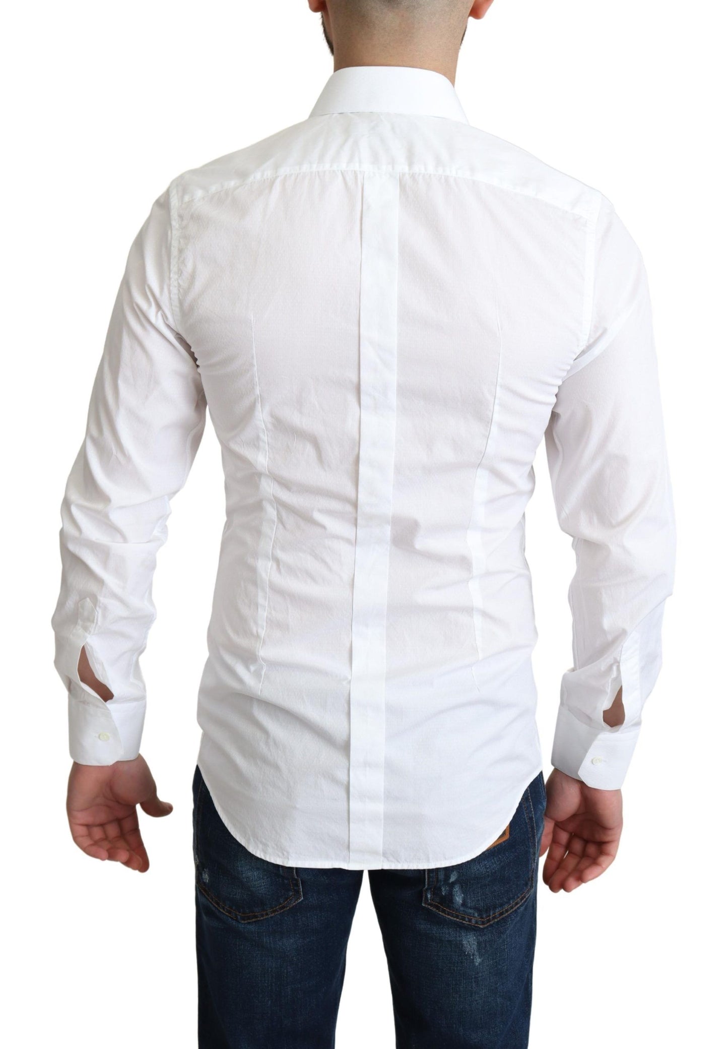 Dolce & Gabbana White Cotton Long Sleeves Men Formal Shirt by Dolce & Gabbana