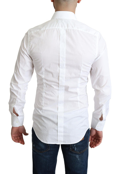 Dolce & Gabbana White Cotton Long Sleeves Men Formal Shirt by Dolce & Gabbana
