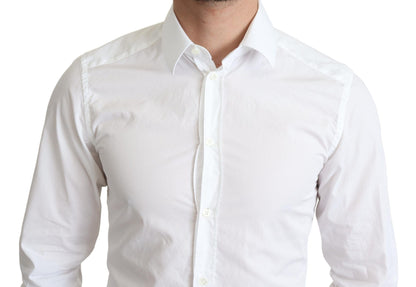 Dolce & Gabbana White Cotton Long Sleeves Men Formal Shirt by Dolce & Gabbana