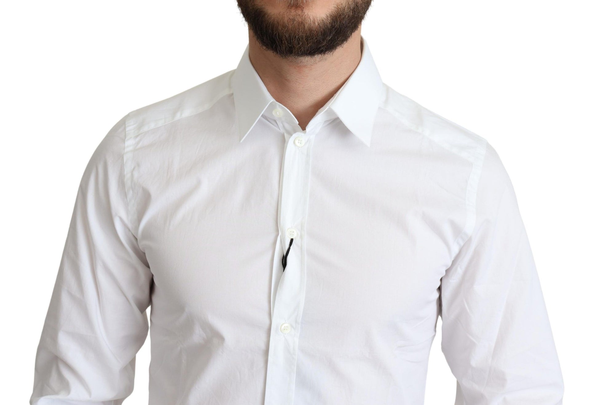 Dolce & Gabbana White Pure Cotton Men Dress Formal Shirt by Dolce & Gabbana
