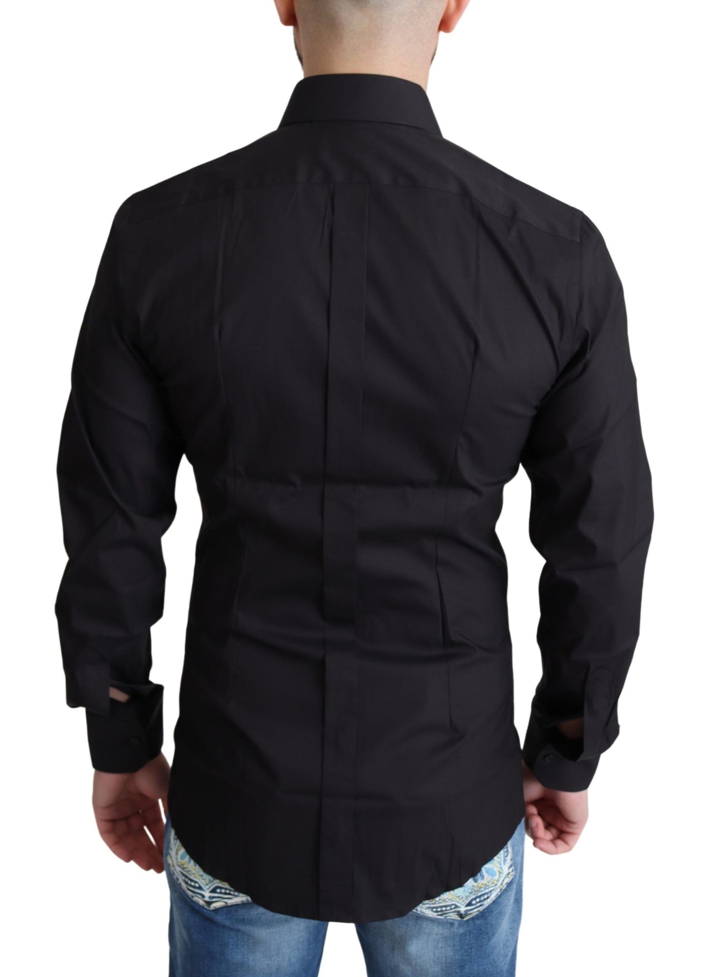 Dolce & Gabbana Black Cotton Blend Formal Dress Shirt by Dolce & Gabbana