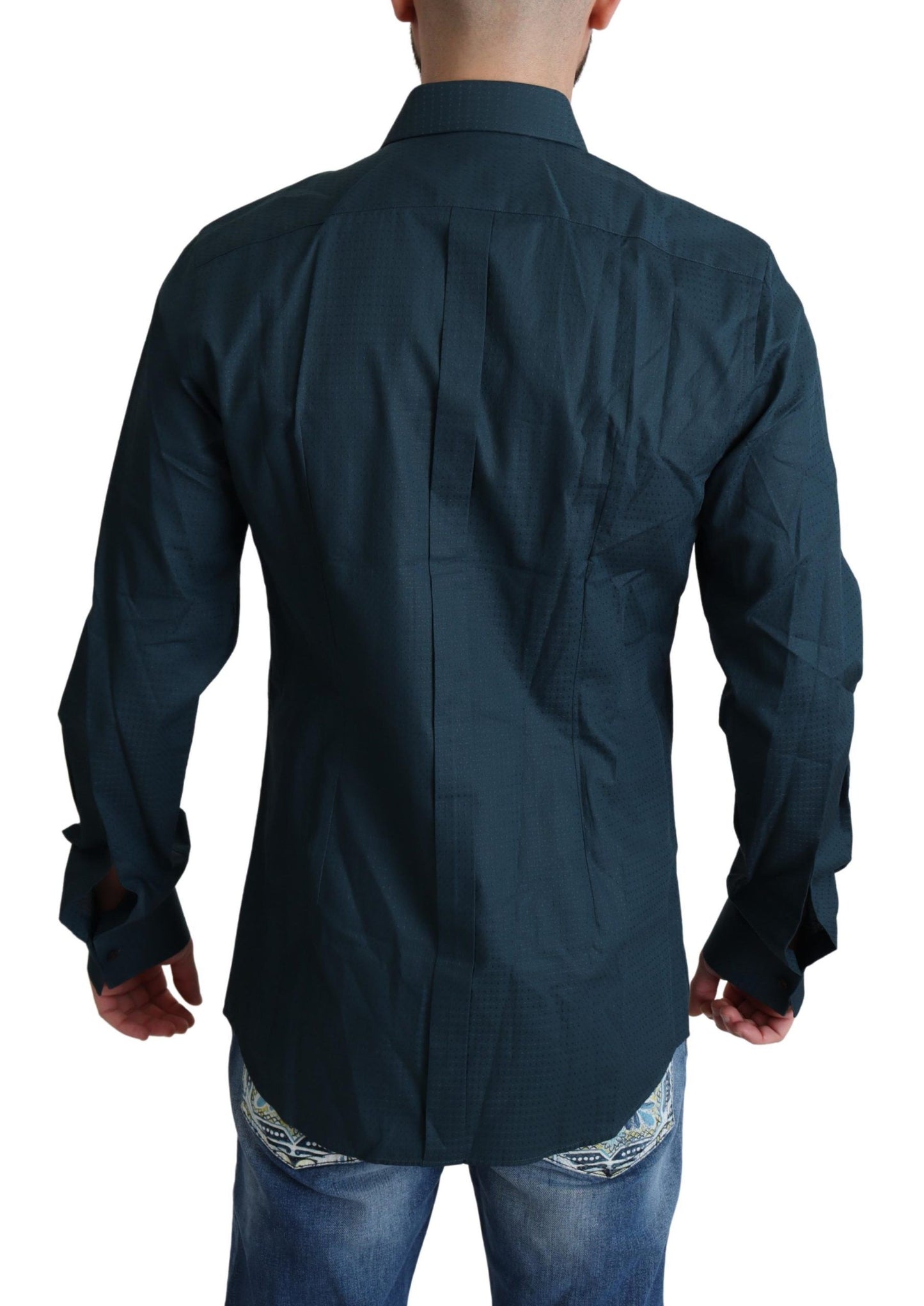 Dolce & Gabbana Blue Placket Cotton Dress Formal Shirt by Dolce & Gabbana
