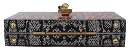 Pochette Dolce Box en résine grise avec détails dorés Dolce &amp; Gabbana