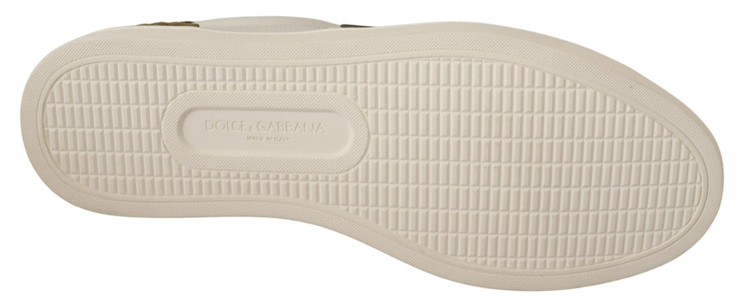 Baskets chics en cuir blanc Dolce &amp; Gabbana pour homme