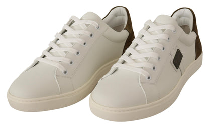Baskets chics en cuir blanc Dolce &amp; Gabbana pour homme