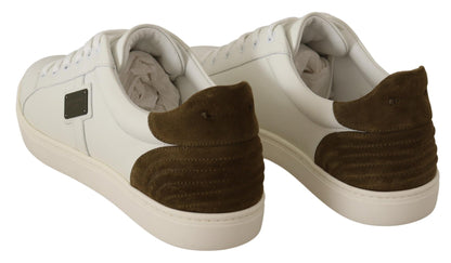 Baskets chics en cuir blanc Dolce &amp; Gabbana pour homme