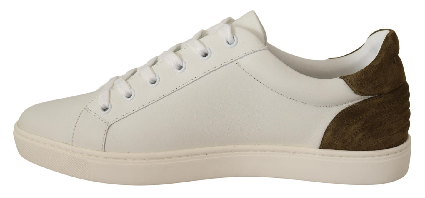Baskets chics en cuir blanc Dolce &amp; Gabbana pour homme