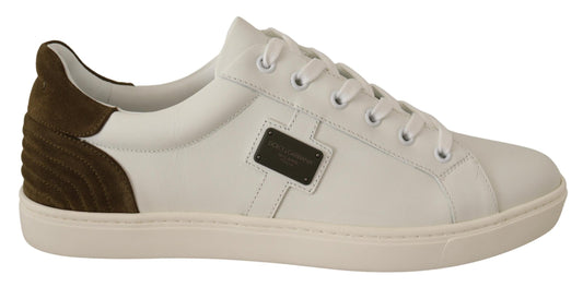 Baskets chics en cuir blanc Dolce &amp; Gabbana pour homme
