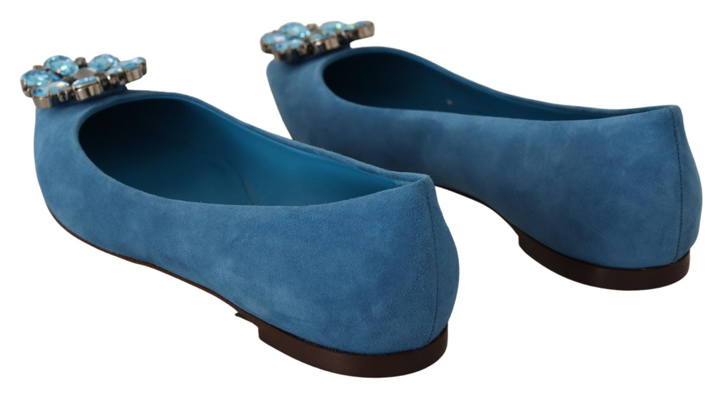 Dolce &amp; Gabbana Élégantes ballerines en daim ornées de cristaux