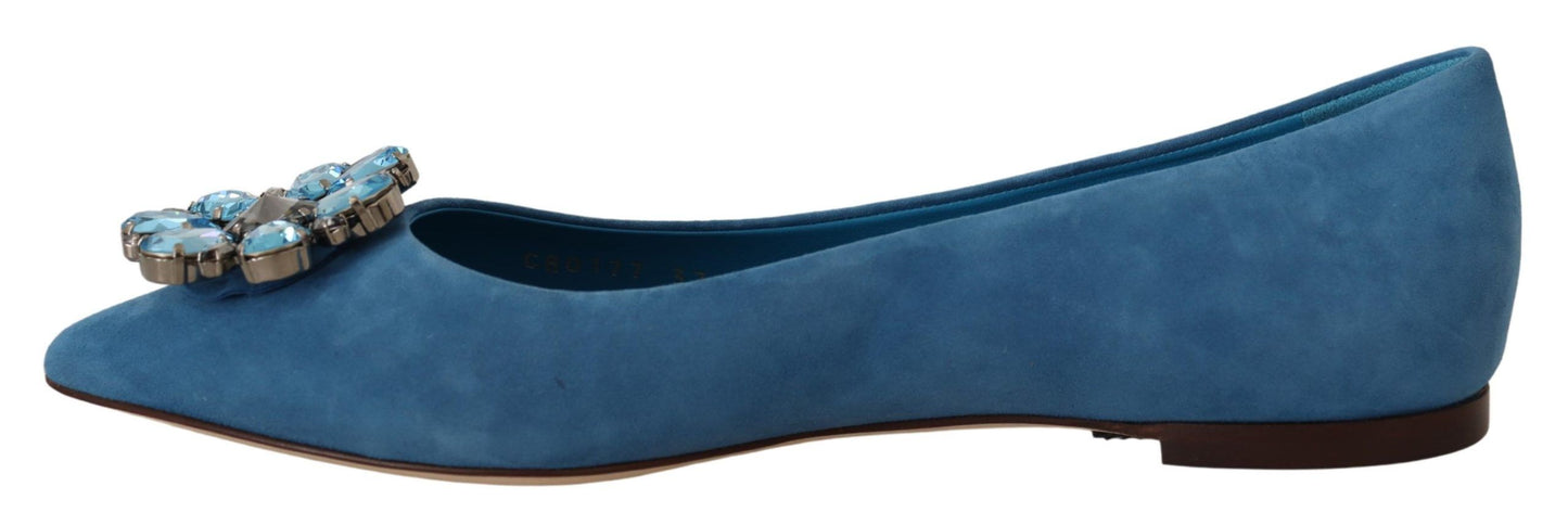 Dolce &amp; Gabbana Élégantes ballerines en daim ornées de cristaux