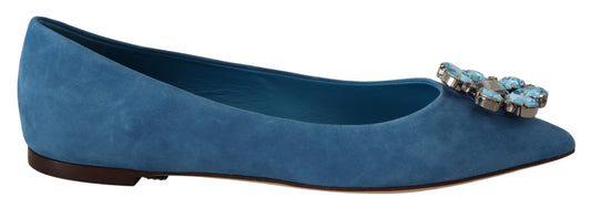 Dolce &amp; Gabbana Élégantes ballerines en daim ornées de cristaux