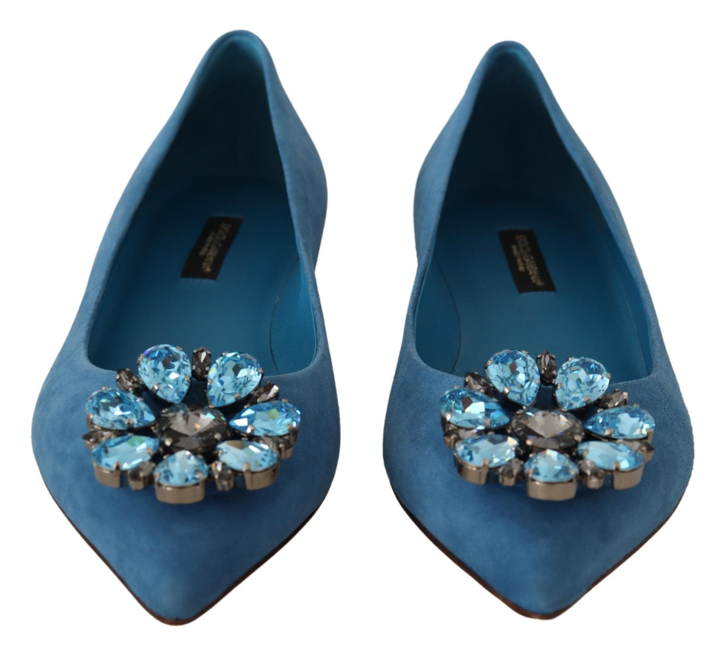 Dolce &amp; Gabbana Élégantes ballerines en daim ornées de cristaux