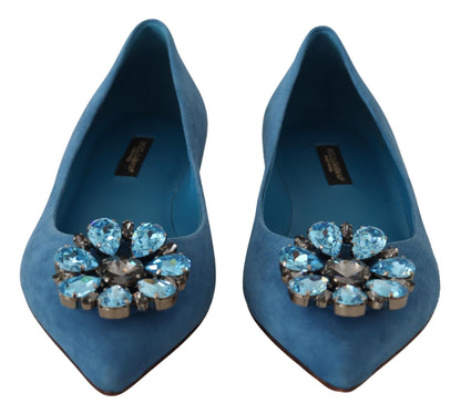 Dolce &amp; Gabbana Élégantes ballerines en daim ornées de cristaux