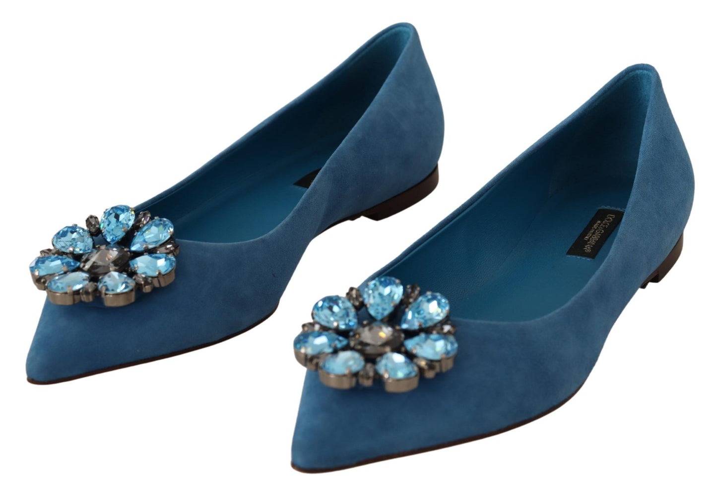 Dolce &amp; Gabbana Élégantes ballerines en daim ornées de cristaux