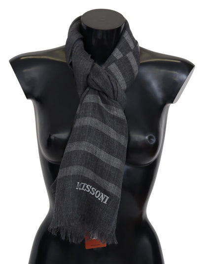 Écharpe unisexe élégante en laine Missoni avec logo brodé