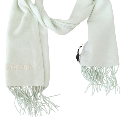 Écharpe élégante en cachemire blanc Missoni