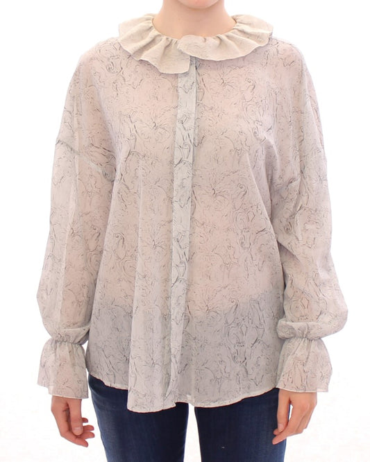Chemisier tunique élégant en coton bleu Vika Gazinskaya