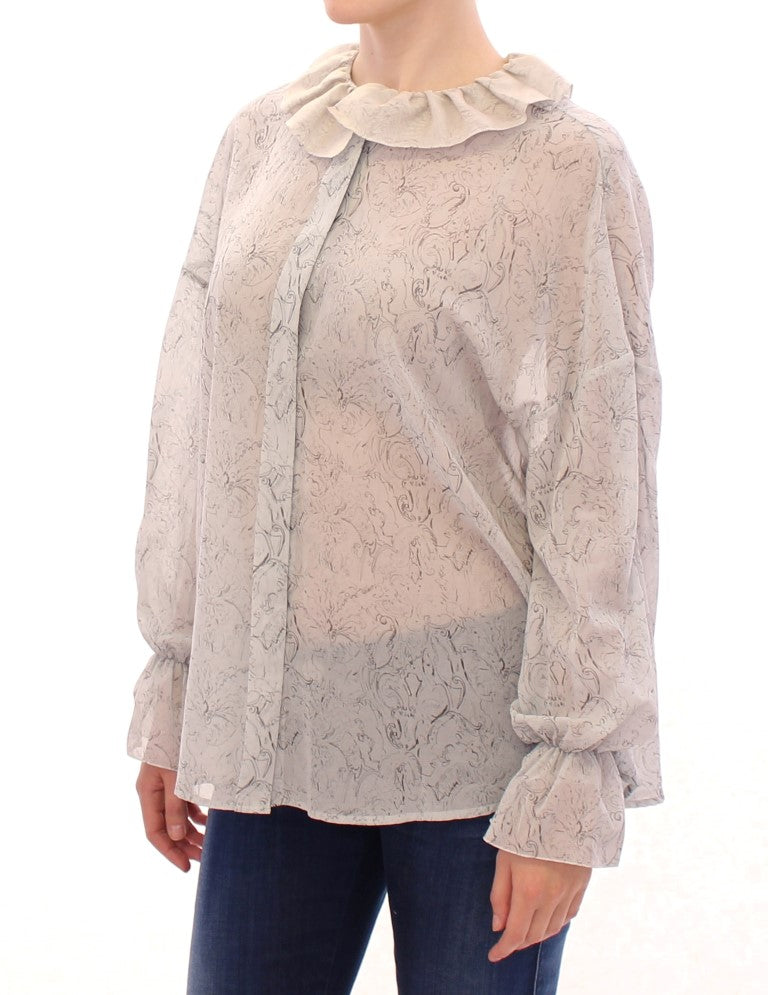 Chemisier tunique élégant en coton bleu Vika Gazinskaya