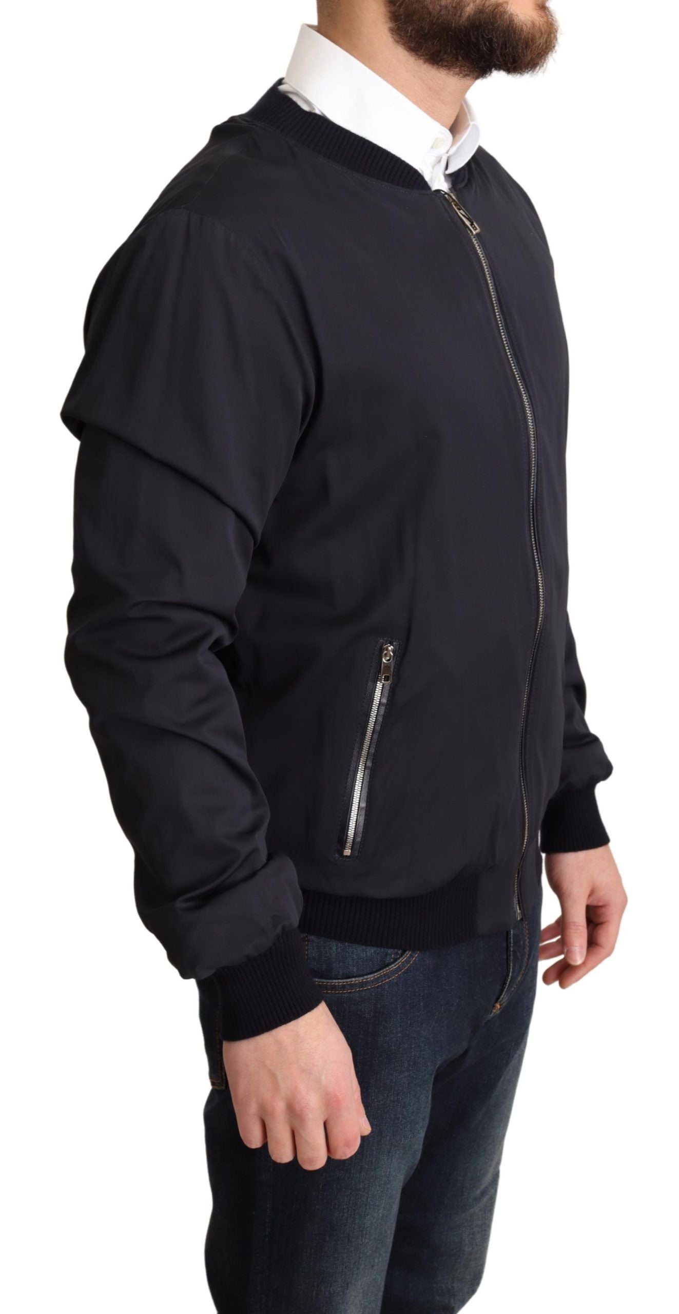 Dolce &amp; Gabbana Élégant blouson aviateur en soie mélangée