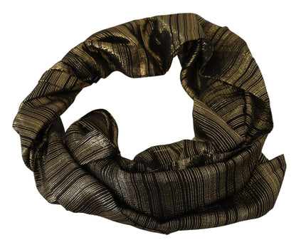Dolce & Gabbana Metallic Gold Silk Stretch Shawl Wrap Scarf by Dolce & Gabbana