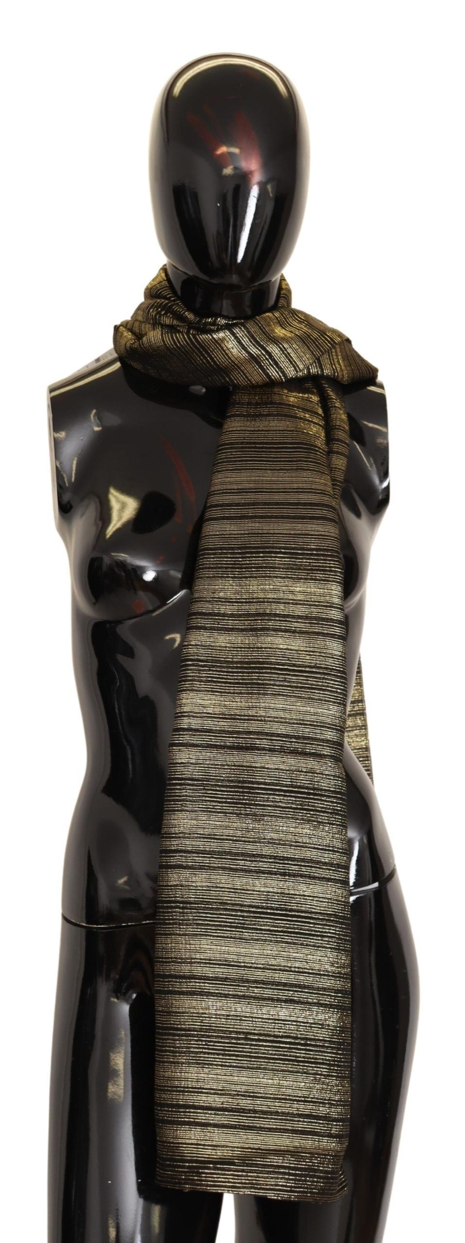 Dolce & Gabbana Metallic Gold Silk Stretch Shawl Wrap Scarf by Dolce & Gabbana