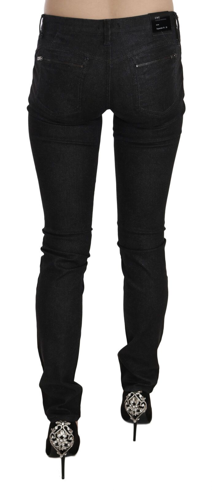 Costume National Black Low Waist Skinny Casual Denim Jeans by Costume National