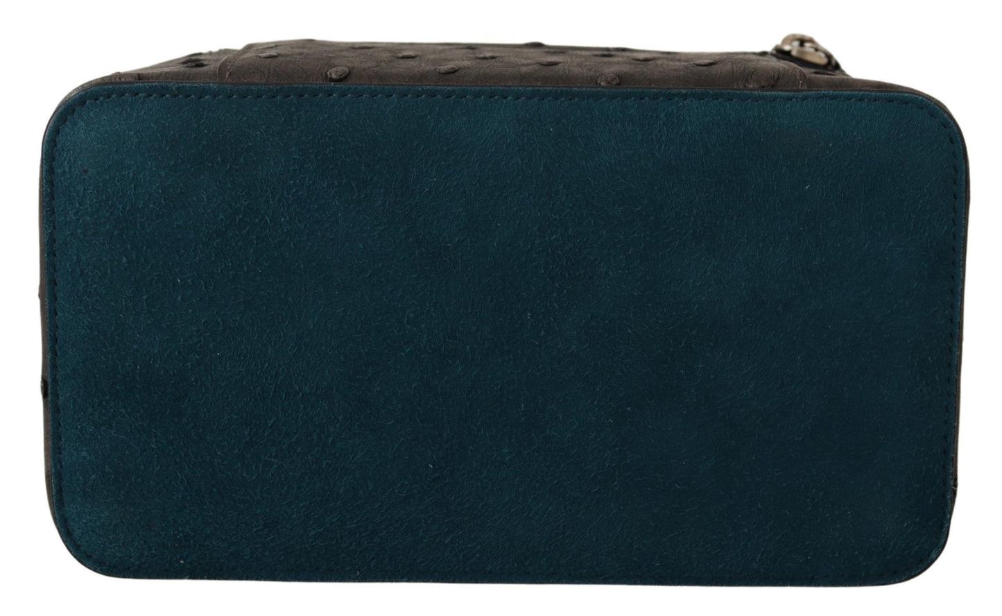 Dolce &amp; Gabbana Gray Skin Leather Vanity Case Toiletry Shaving Bag