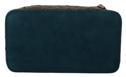 Dolce &amp; Gabbana Gray Skin Leather Vanity Case Toiletry Shaving Bag