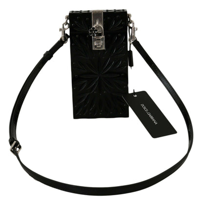 Dolce &amp; Gabbana Black Crystal Plexiglass Cross Cigarette Case Holder