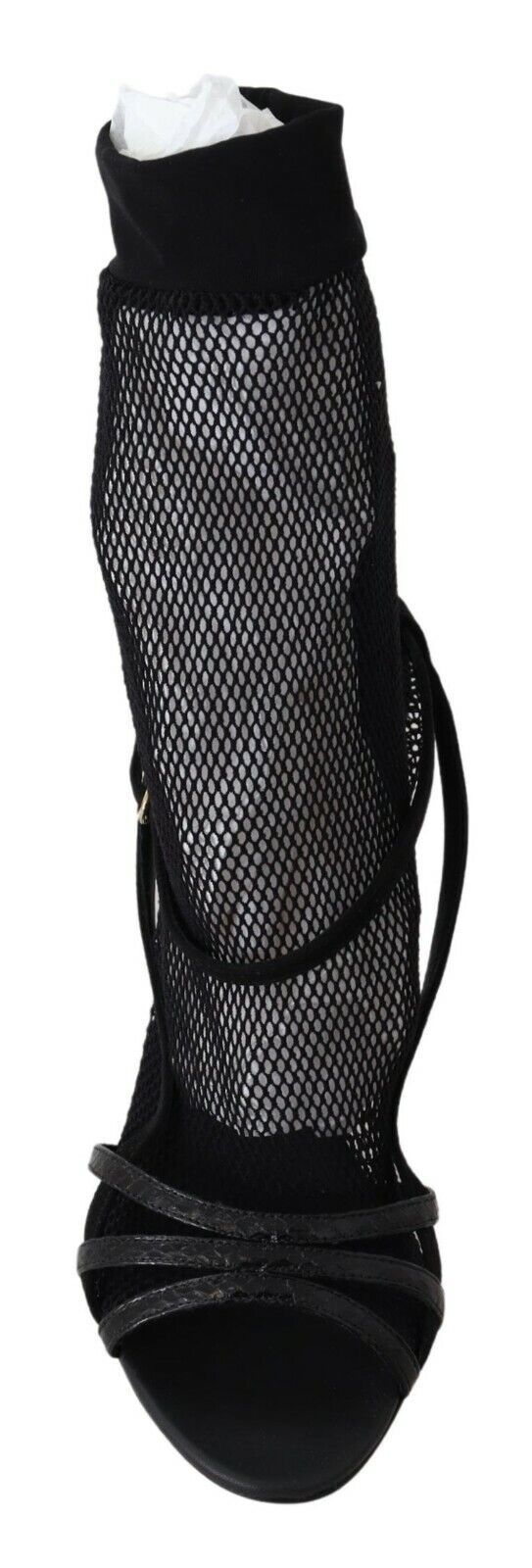 Sandales à talons aiguilles en maille noire chic Dolce &amp; Gabbana
