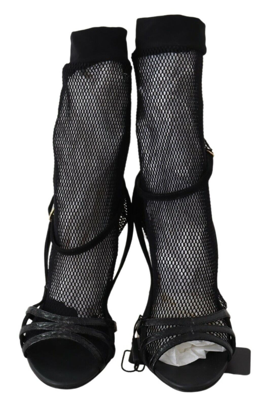 Sandales à talons aiguilles en maille noire chic Dolce &amp; Gabbana