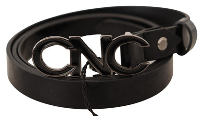 Ceinture élégante en cuir noir pour costume national