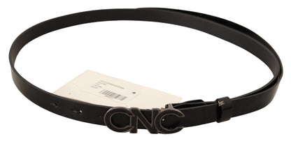 Ceinture élégante en cuir noir pour costume national
