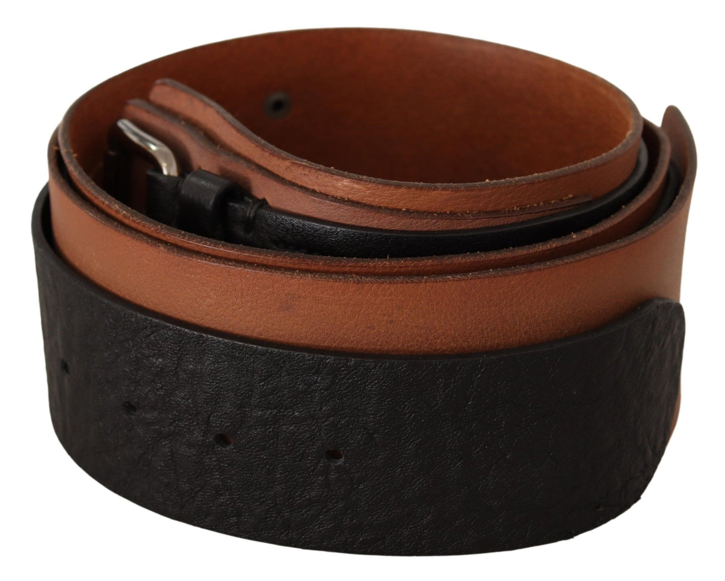Ceinture élégante en cuir bicolore de style national