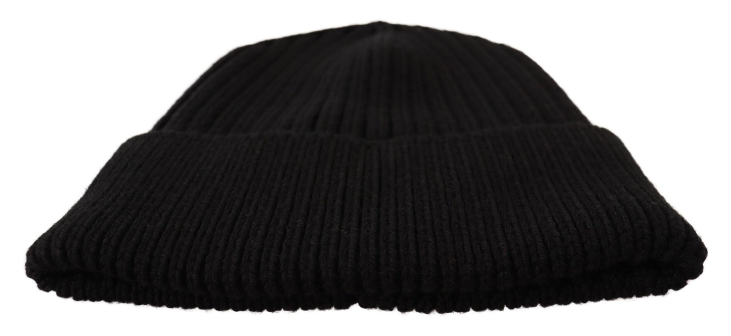 Dolce &amp; Gabbana Black Wool Knit Women Winter Hat