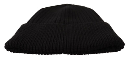 Dolce &amp; Gabbana Black Wool Knit Women Winter Hat