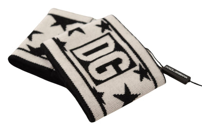 Dolce &amp; Gabbana White Black Wool Logo #DGMILLENNIALS Wristband