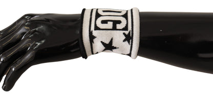 Dolce &amp; Gabbana White Black Wool Logo #DGMILLENNIALS Wristband