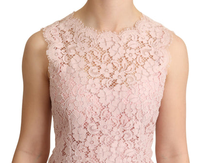 Dolce &amp; Gabbana - Chemisier élégant sans manches en dentelle rose