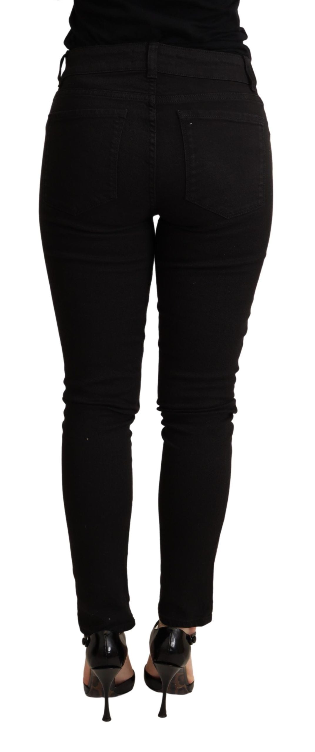 Dolce & Gabbana Black Skinny Denim Cotton Stretch Trouser by Dolce & Gabbana