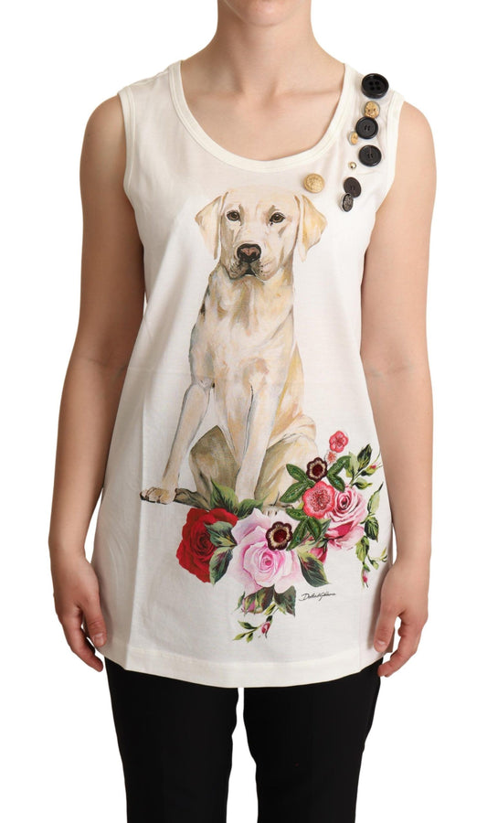 Débardeur sans manches à imprimé floral canin chic Dolce &amp; Gabbana
