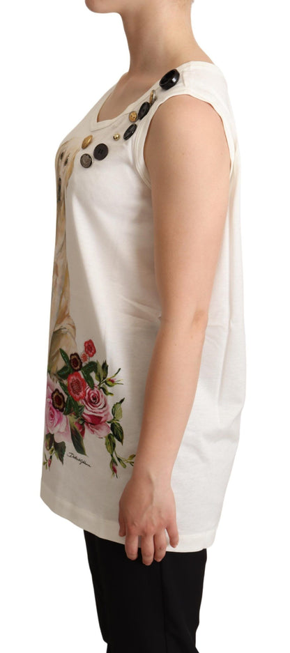 Débardeur sans manches à imprimé floral canin chic Dolce &amp; Gabbana