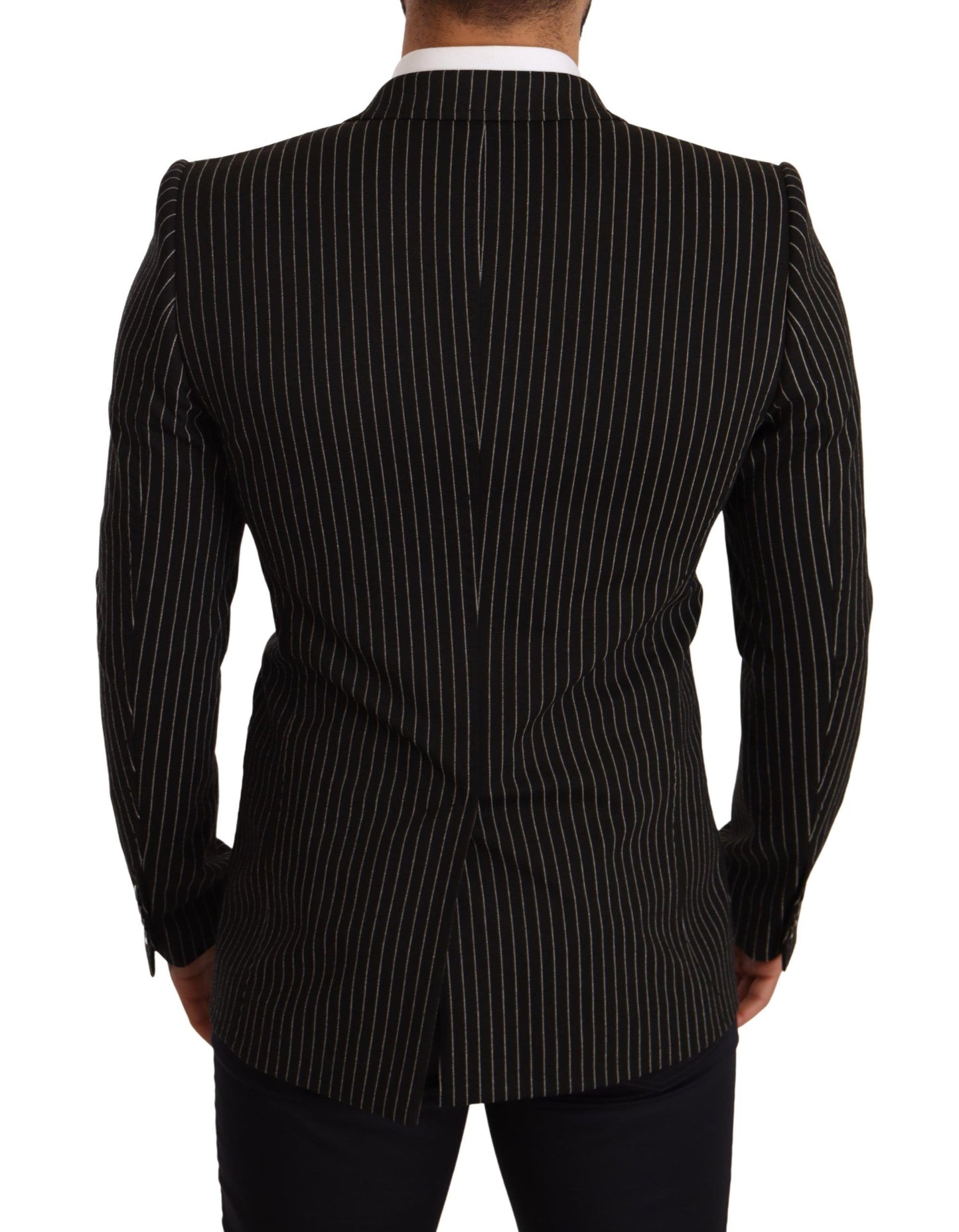 Blazer élégant en laine à rayures avec doublure en soie Dolce &amp; Gabbana
