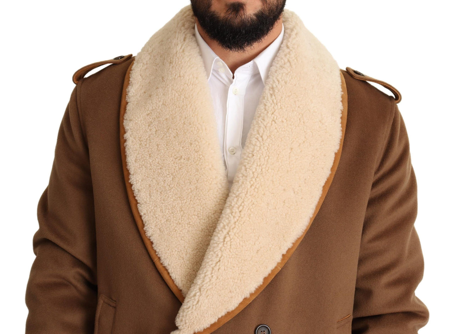 Veste élégante en peau lainée croisée Dolce &amp; Gabbana